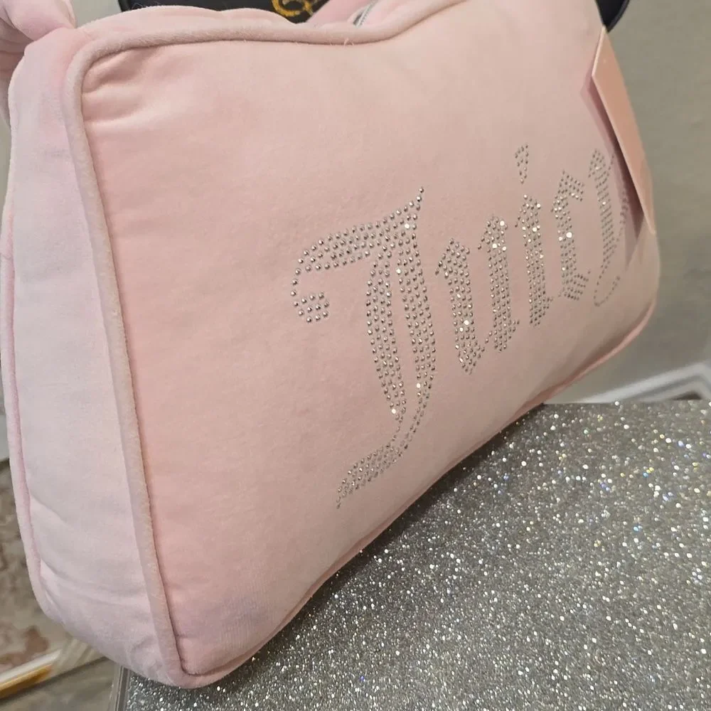 Juicy Couture Home Rhinestone Logo Purse Shaped Decorative Accent Pillow